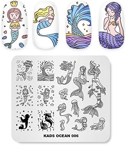KADS Nail Art Stamp Plate - Ocean Sea Mermaid Series Nail Stamping Plate Template Image DIY Decoration Tool