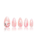 LOVFUL Press on Nails Love is in the air | Handmade with Full Covered Crystals | Reusable Fake Nails | Almond Regular 1.0 in | H296-L