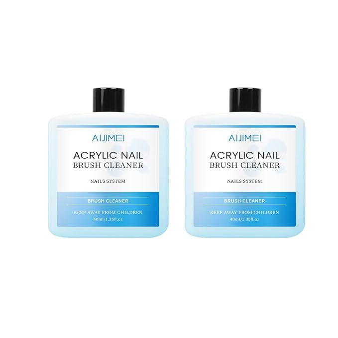 AIJIMEI 2PCS Nail Brush Cleaner Quickly Clean Gel Nail Brushes Paint Art Brushes Tools Cleaner and Restorer for Acrylic Nail Art for Beginner Use (2pcs)