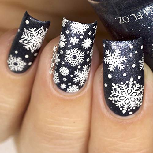 Whats Up Nails - B035 Icy Wonderland Stamping Plate for Christmas Winter Nail Art Design