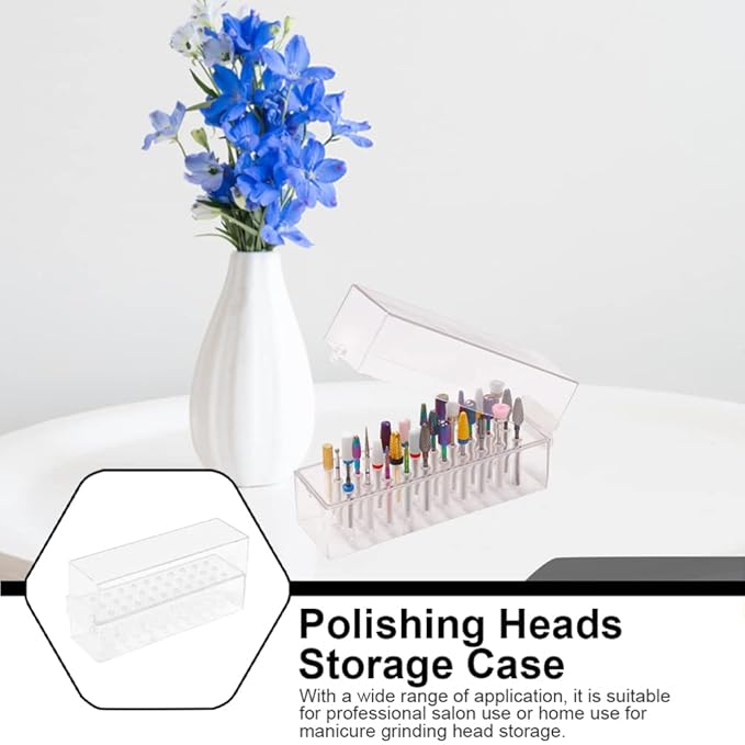 Sturdy Nail Drill Bits Box 30 Hole Storage Case Grinding Head Holder Manicure Tool Display