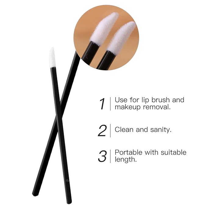 500PCS Disposable Lip Brushes Kits Lipstick Gloss Wands Applicator Perfect Makeup Tool (Gold)