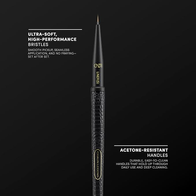 Chaun Legend Nail Art Brush - S Liner (for French tips, seamless ombré fades, clean line work, or 3D art)