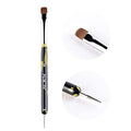 KADS Kolinsky Sable Brush 2 Way Acrylic Professional French Manicure Clean-up Brush Nail Art Brush Nail Dotting Pen (Size 6)