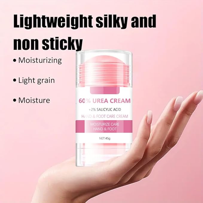 60% Urea plus 2% Salicylic Acid Hand and Foot Cream, Peach Scented Hand and Foot Moisturizer for Rough and Dry Cracked Hands, Elbows, Feet and Heels, Exfoliating Repair Balm, 1.58 OZ