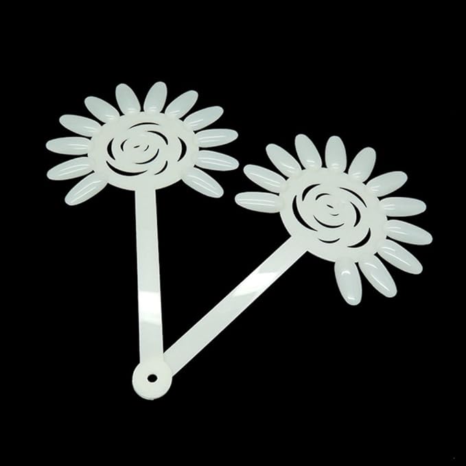 yueton 2 Sets 240 Tips White and Transparent Nail Art Design Plastic Polish Board Display Practice Sticks Wheel with Metal Split Ring Holder