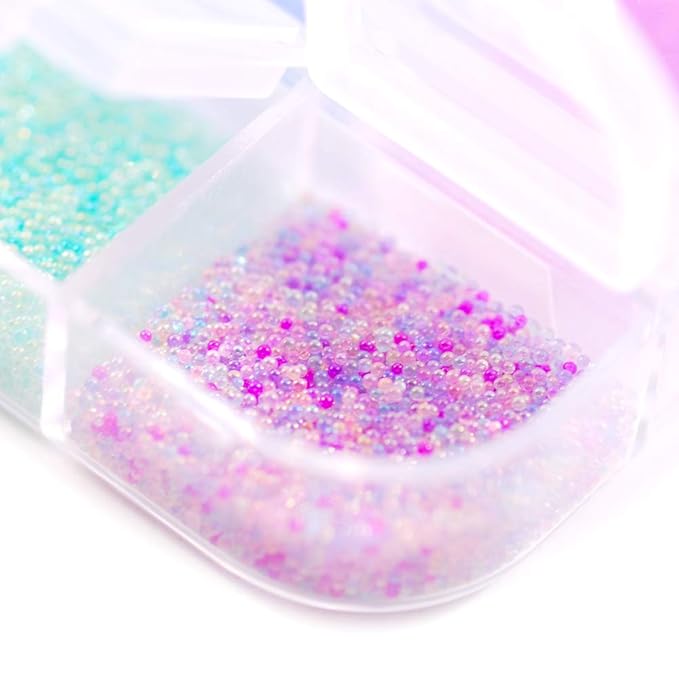 3D Nail Caviar Beads 12 Colors Glass Mini Ball Micro Caviar For Woman Decorations Transparency AB (AB beads)