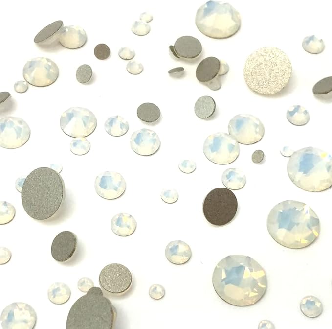 WHITE OPAL (234) 144 pcs 2058/2088 Swarovski Crystal Flatbacks rhinestones nail art mixed with Sizes ss5, ss7, ss9, ss12, ss16, ss20, ss30 (Crystal-Wholesale)