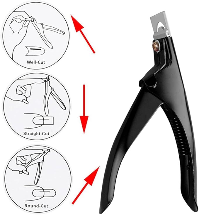 SUMAJU Professional Acrylic False Nail Clippers for Acrylic Nails Nail Tip Cutter Nail Manicure Tool (Black)