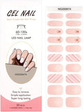 Semi Cured Gel Nail Strips 20 Pcs Christmas Gel Nail Wraps, Stickers, UV Light Required Nail Art Design Decoration Accessories