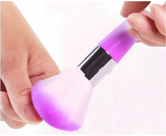 Soft Nail Art Dust Remover Powder Brush Cleaner For Acrylic & UV Nail Gel (purple)
