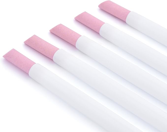 KADS 10Pcs Pumice Stone Nail File Cuticle Stone Pusher Nail Sanding Sticks Nail Art Pen Cuticle Remover Trimmer (White 10Pcs)