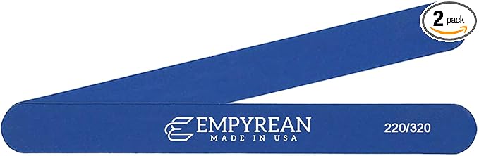 Empyrean Premium Nail Files | Made in USA | Fine 220/320 Extra Fine | Professionals Choice | Disinfectable Washable Reusable | Dark Blue Nail File
