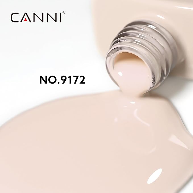 CANNI Nude Pink Gel Nail Polish, 1Pcs Pink Nude Gel Polish Light Color Soak Off U V Nail Manicure Salon DIY at Home