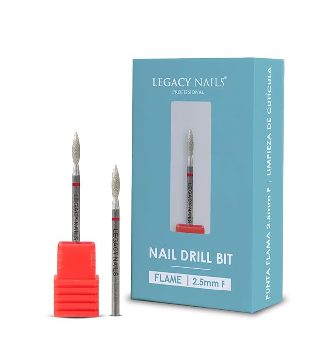 Legacy Nails Professional 2.5mm Flame Shape Cuticle Cleaner Nail Drill Bit - Provides Premium Russian Manicure and Cuticle Cleaning