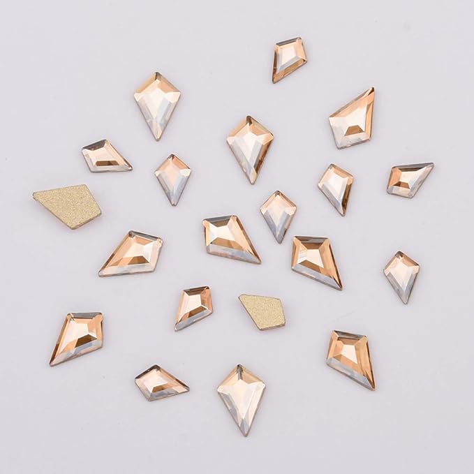 153pcs 3D Nail Diamonds Crystal Golden Shadow Flat Back Gem Stones for Nail Art Decoration + 960pcs Mix Loose Round Rhinestones Set Supply