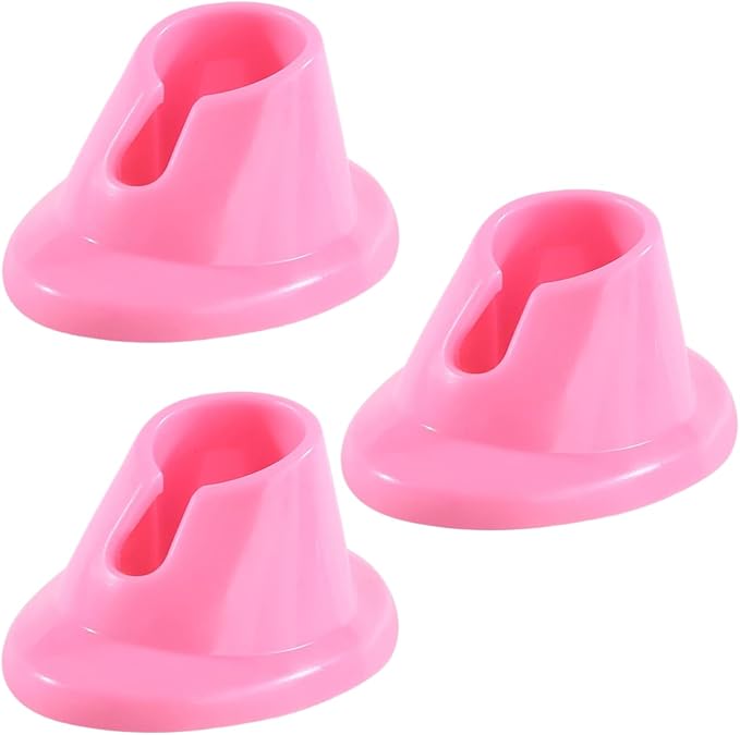 3Pcs Pink Soft Rubber Nail Polish Bottle Holder Stand Anti-Spill Nail Art Organizer Display Manicure Tools for Nail Art Salon Cosmetic Display Cases