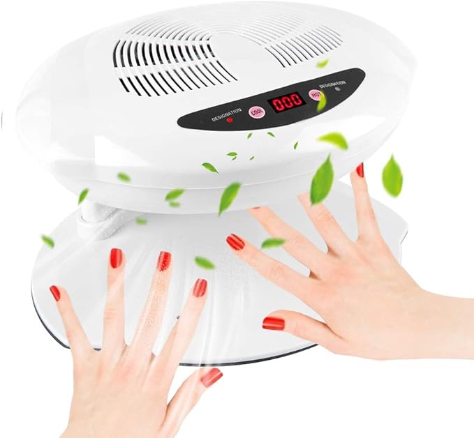 Nail Dryer, hot and Cold air Sensor, Manicure Tool for Fan for Drying Nail Polish for Living Room and Home (White)