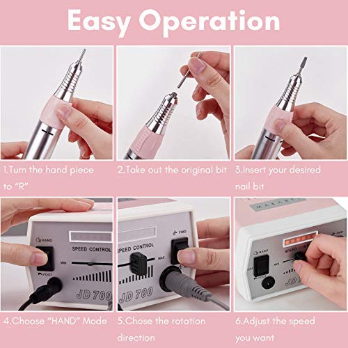 Makartt Poly Nail Extension Gel, 15ML Nude Nature with Pink JD700 Professional Nail Drill Machine Bundle