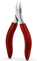 BEZOX Toenail Clippers for Thick & Ingrown Nails – Heavy Duty Toe Nail Clipper for Seniors for Thick Toenails with Comfort Grip & Long Handle - Red