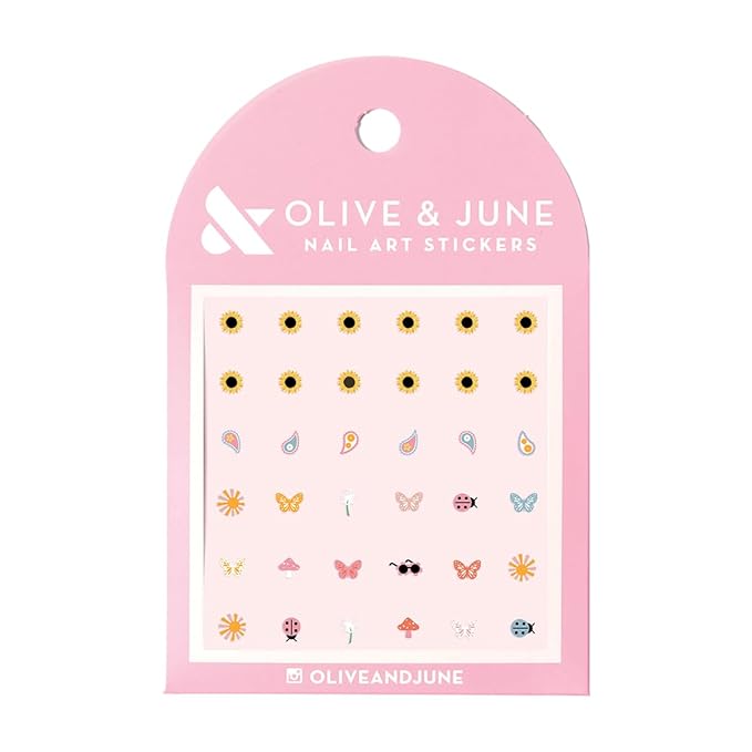 Olive & June Nail Art Stickers | Easy-to-Use Nail Designs | Nail Art Made Easy | Hand-Screened, No-Fade Ink | Accent, Mix & Match, or Cover Chipped Polish | Feeling Groovy