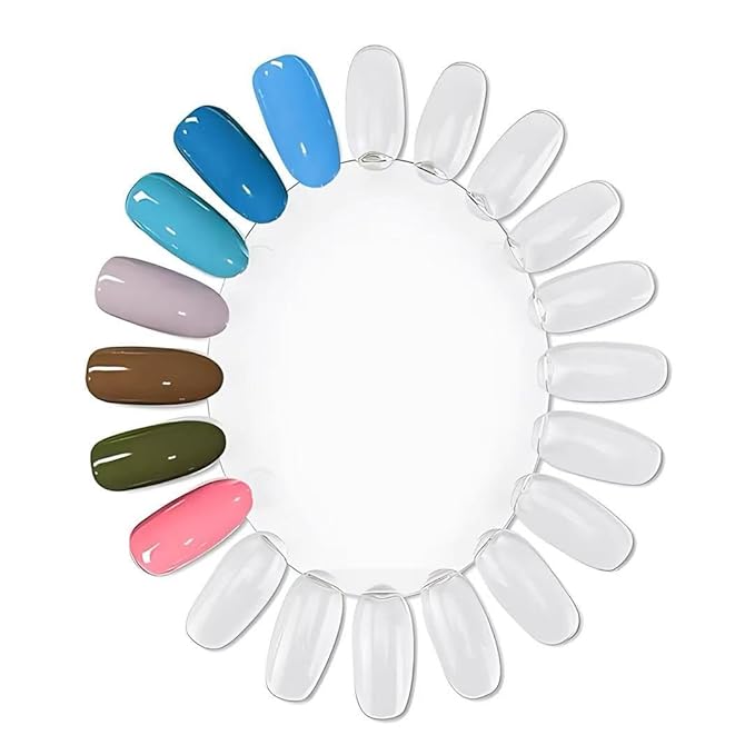 20 Pcs Nail Swatches Wheels Plastic Manicure Display for Polish Color Testing Art Practice, 5.2x4.4 Inch Wheel with 20 Tips