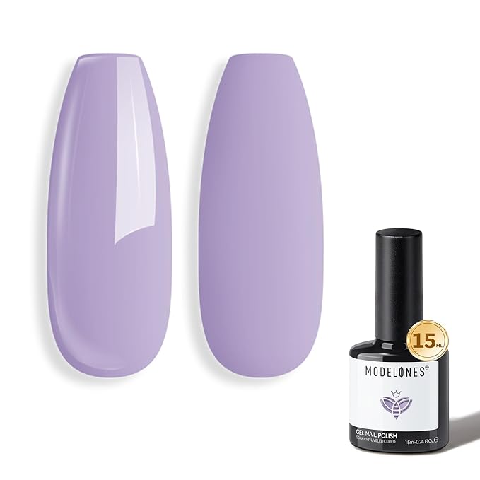 modelones Purple Gel Nail Polish Pastel Polish Lilac Purple Nail Polish Violet Soak Off Led Nail Gel Polish DIY Nail Art 15 ML