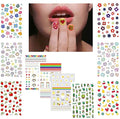 Cute Nail Decals Stickers for Women Girls Kids 200+ PCS, Self Adhesive Nail Tip Manicure Peduicure for Fingernails Toenails Fake Nails, Birthday Party Favors Christmas Stocking Stuffer