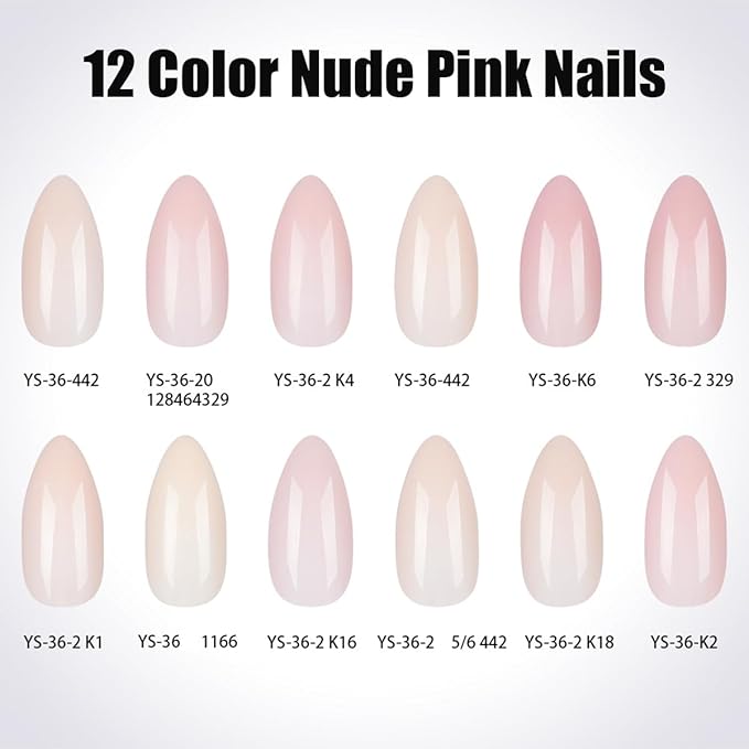 288Pcs Almond Press on Nails Medium Fake Nails 10 Color Nude False Nails Full Cover Acrylic Stick on Nails Nude Nail Press ons Handmade Full Cover Acrylic Glue on Nail for Women Manicure 10 Packs