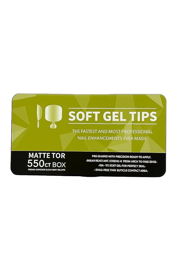 Gel Nail Tips Shape, 550 Pcs Half Matte Pre-Etched Press On False Nails, Full Cover Acrylic Nail Tips Kit for Nail Extensions, DIY Salon Nails. (Matte Tor, Clear)