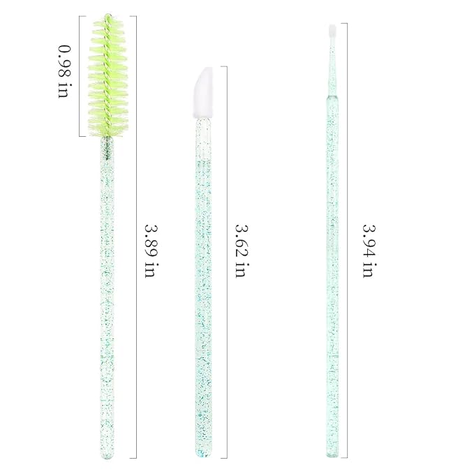 300 Pack Disposable Spoolies Brushes Sets Mascara Wand Lip Brushes Cotton Swab for Eyebrow Eyelash Extension Tattoo Lipstick Applicator(Green)