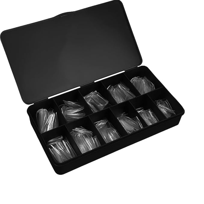 Gel Nail Tips Shape, 550 Pcs Half Matte Pre-Etched Press On False Nails, Full Cover Acrylic Nail Tips Kit for Nail Extensions, DIY Salon Nails. (Oval Medium, Clear)