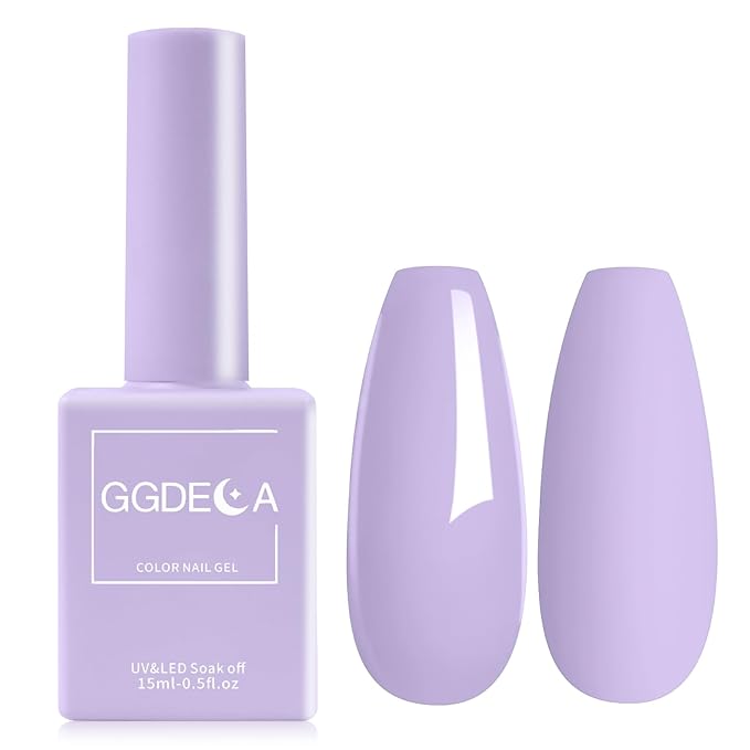 15ml Lavender Gel Nail Polish, Light Purple Gel Polish, Lilac Color Same Color Same Bottle, High Gloss U V Soak Off Nail, DIY Sparkle Manicure Salon