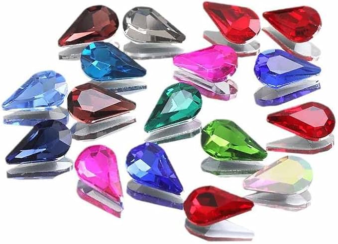 200Pcs Water Drop Nail Rhinestones Fancy Rhinestones Water Drop Nail Crystal Jewelry Making Rhinestones Suitable for DIY Crafts and Nail Art（Light Green）