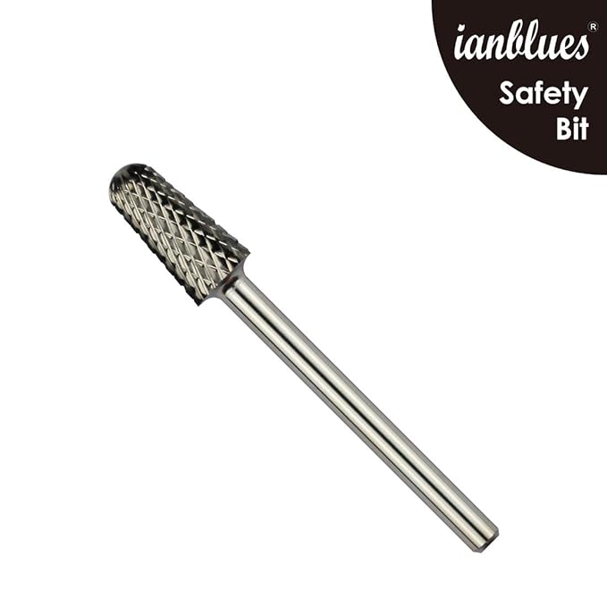 Safety Bit, Nail Drill for Electric Manicure Drill Machine, Fast Remove Nail Gels, Acrylic Gels and Nail Colors (Coarse -C, Silver)