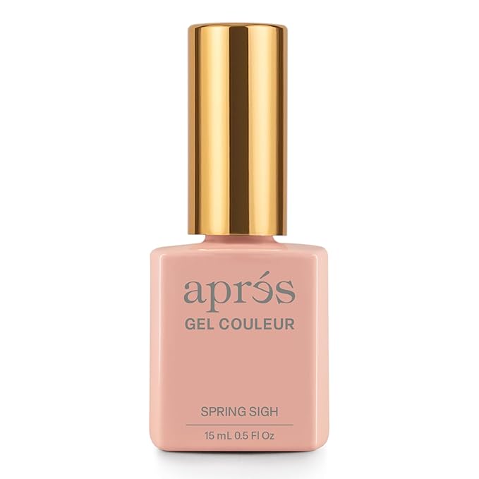 APRÉS Gel Couleur Trio Set - Gel Color, Base Coat, Non-Wipe Top Coat (15ml), Nail Polish Bundle (Spring Sigh)
