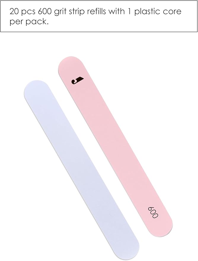 Baby Soft Professional Nail File - 600 Grit Ultra Gentle Buffer, 20 Pcs Bulk Pack - Salon Quality Manicure Files for Soft & Sensitive Nails