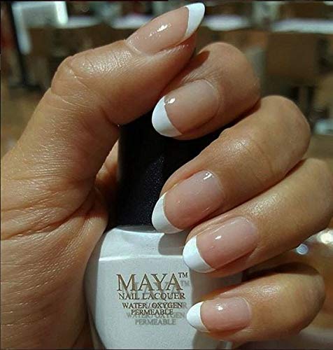 MAYA HALAL, BREATHABLE & TOXIN-FREE VEGAN NAIL POLISH (FRENCH MANICURE SET with brush).