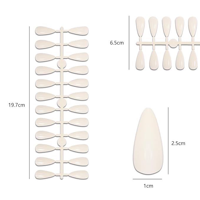 Acycoin2A 480PCS Almond Shape Nails Practice False Nail Tips for Professional Nail Gel Polish Samples Board Display Book Chart Nail art Salon