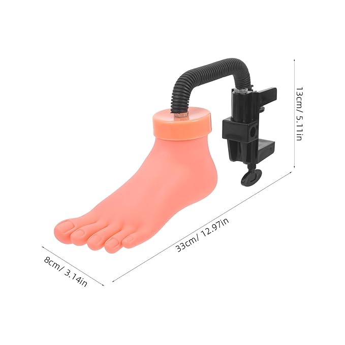 FRCOLOR Nail Art Practice Foot Model Flexible Manikin Silicone Pedicure Training Tool for Manicure Nail Tips Application