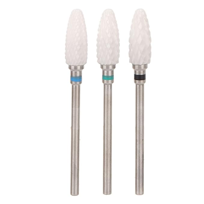10 pcs Ceramic Nail Drill Bits Set, Electric Nail Files, Cuticle Polishing Bits for Acrylic Gel Nails, for Manicure and Pedicure for Nail Grinding