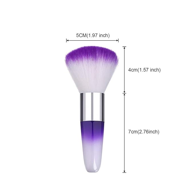 Soft Nail Art Dust Remover Powder Brush Cleaner For Acrylic & UV Nail Gel (purple)