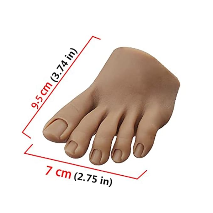 Lifelike Silicone Practice Foot Nail Training Foot Mannequin Flexible Bendable Silicone Foot Model with Table Clip for Acrylic Nails Art Training Display DIY (2#-Right)