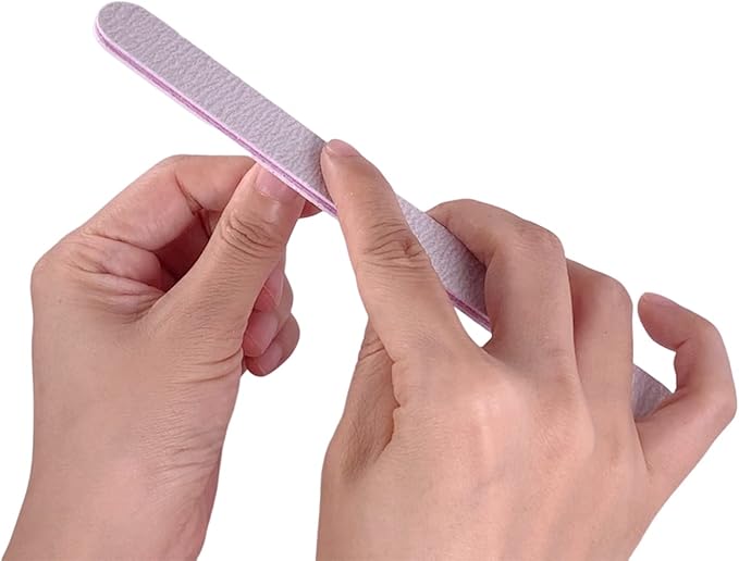 Nail File (100 Pcs), Bulk Emery Board Nail Files for Acrylic Nails and Natural Nails, 100/180 Grit Double Sided Emory Boards for Gel Nail Professional Reusable Washable Manicure Pedicure Kit Set Gray