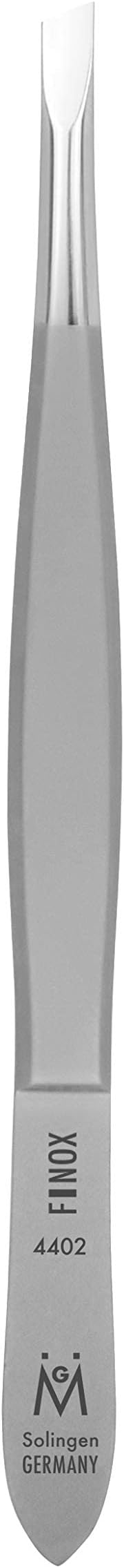 GERMANIKURE 4pc Mini Professional Manicure Set in Light Gray Suede Case - FINOX Stainless Steel Tools Made in Solingen Germany, Glass Nail Care Supplies Made in Czech Republic