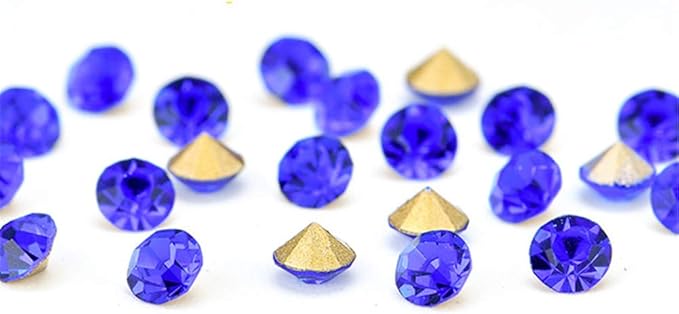 1440pcs Rhinestones Round Point Back Crystal Gem Glass Diamante Rhinestones Nail Art Decoration Jewelry Finding Beads Craft Gems (RoyalBlue, 4mm)
