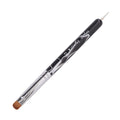 French Manicure Brush - Two Way Nail Art Brush with Dotting Tool for Manicure Cuticle Clean Up - Professional Salon Quality, Nail Dotting Pen (12#, Black)