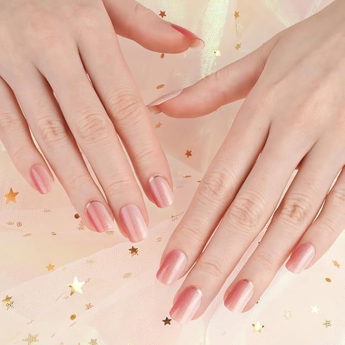 20pcs Semi Cured Gel Nail Strips Salon Quality DIY Wraps UV Light Required