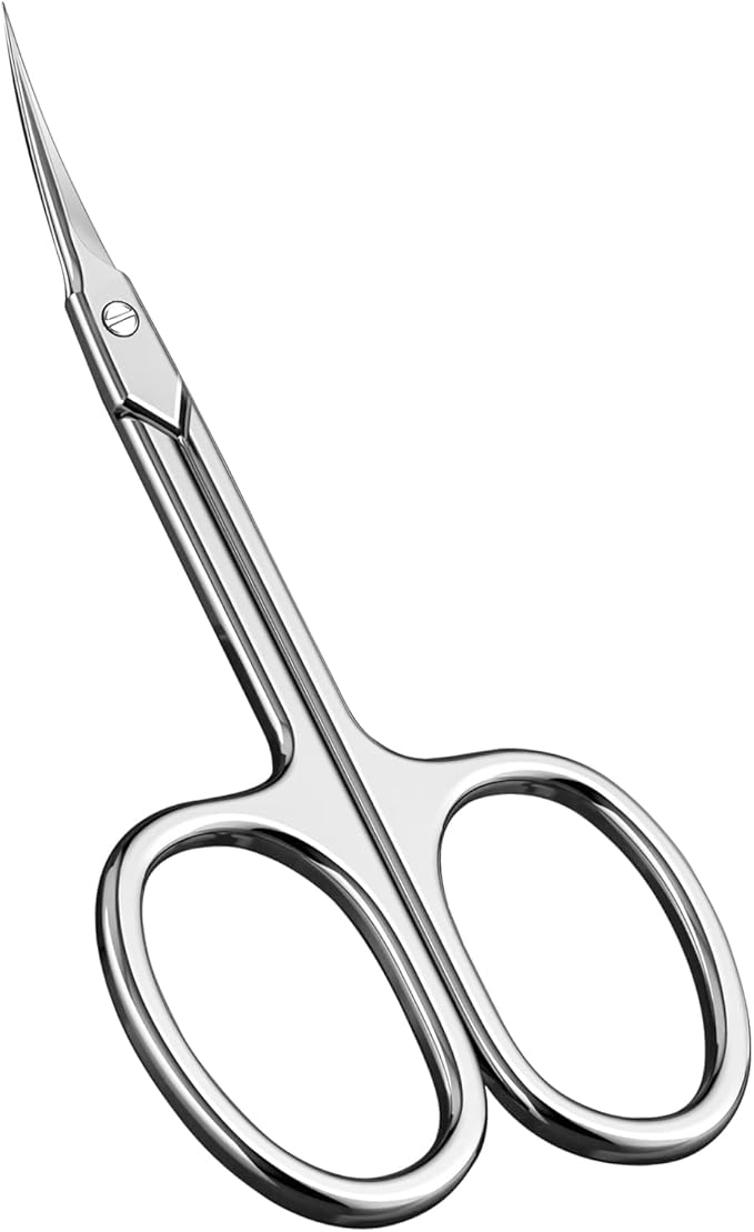 CGBE Manicure Scissors, Extra Fine Eyebrow Scissors for Grooming, Curved Blade Nail Scissors Precise Pointed Tip Grooming Kit for Eyebrow, Eyelash, Trim Nail and Dry Skin