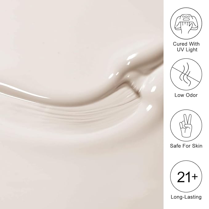 Imtiti Nude Gel Nail Polish, 0.5 Fl Oz Soy Milky White Gel Polish Soak Off LED UV Spring Summer DIY Nail Art Starter Manicure Salon
